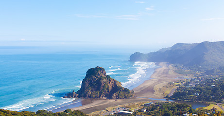 Image showing piha beach in new zealand