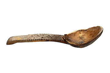 Image showing isolated old wooden spoon