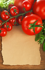 Image showing vegetables on a wooden background 