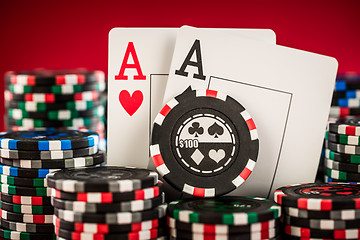 Image showing chips and two aces