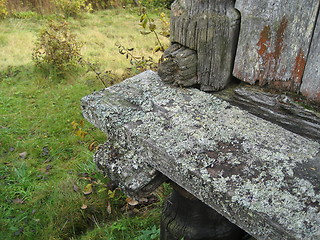 Image showing Detail of old Norwegian stabbur