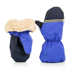 Image showing Children's autumn-winter mittens