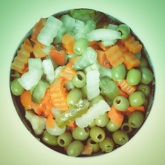 Image showing Retro look Mixed vegetables