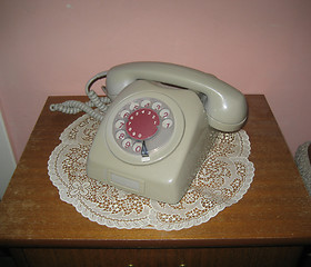 Image showing Older grey Norwegian telephone