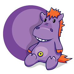 Image showing illustration. Soft fun toy smiling hippo