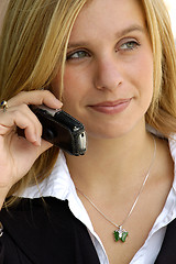 Image showing Business Woman On a Cell Phone