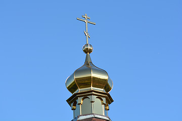 Image showing Rural wood church cross