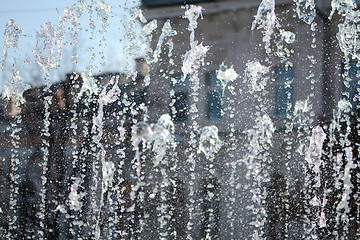 Image showing Water stream splashing on fountain