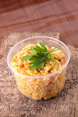 Image showing Chinese cuisine - fried rice with meat and papper