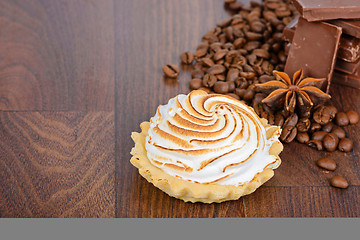 Image showing Tartlet with cream and coffee beans