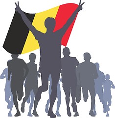 Image showing Winner with the Belgium flag