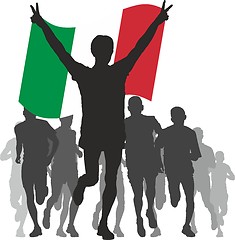 Image showing Winner with the Italy flag