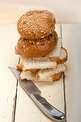 Image showing organic bread over rustic table