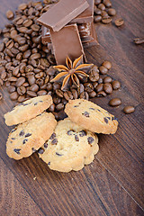 Image showing Cookies, coffee beans, anise and chocolate