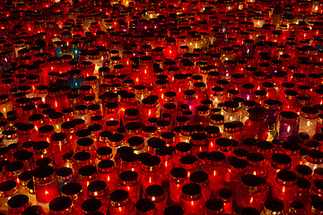 Image showing Many lighted candles