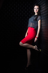 Image showing Pretty woman in red skirt