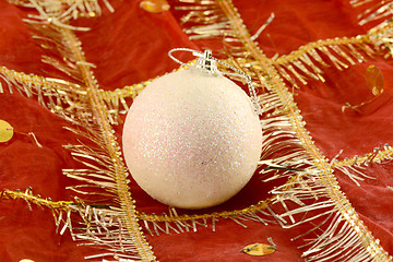 Image showing Christmas background with white new year ball