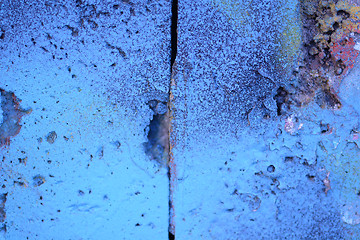 Image showing Rough textured blue wall