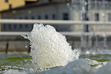 Image showing Water stream splashing on fountain