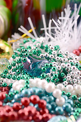 Image showing christmas decoration with diamonds, new year decoration, close up