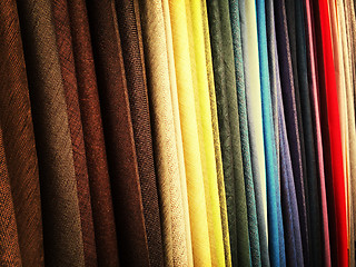 Image showing Colorful fabrics in a store