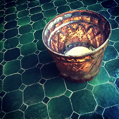 Image showing Oriental tealight decorating a table