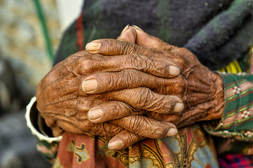 Image showing Wrinkled hands