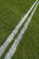 Image showing Boundary lines of a playing field, diagonal