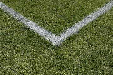 Image showing Corner boundary lines of a sports field