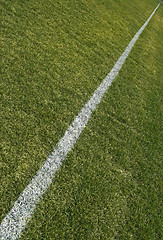 Image showing Boundary line of a green playing field