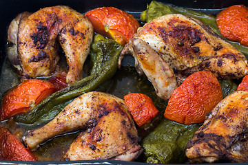 Image showing Roast chicken mediterranean style