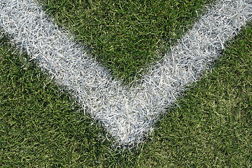 Image showing Corner boundary line of a sports field