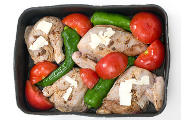 Image showing Roast chicken mediterranean style