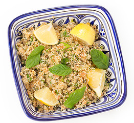 Image showing Turkish bulgur salad or kisr from above