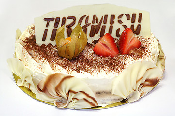 Image showing Birthday cake of Tiramisu