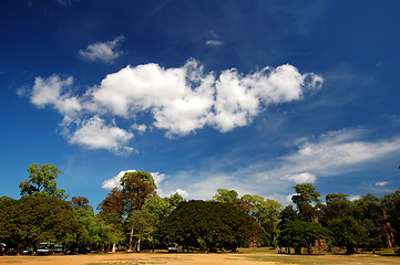 Image showing Skyscape of Prasat Suor Prats, Combodia