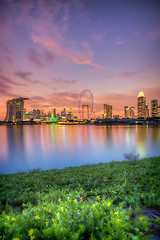 Image showing Singapore Skyline at sunset