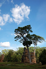 Image showing Skyscape of Prasat Suor Prats, Combodia