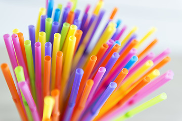 Image showing colorful straws