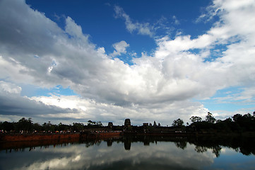 Image showing Landscape of moat, Angkor Wat