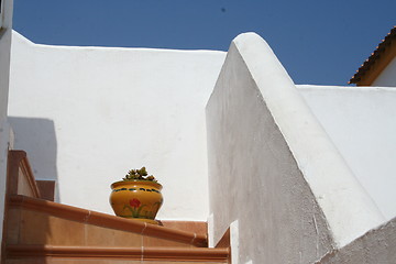 Image showing Stairs with potted-plant