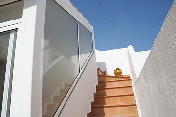 Image showing Stairs with potted-plant