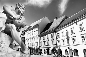 Image showing Robba fountain in the center of Ljubljana, Slovenia.