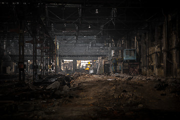 Image showing Large empty hall with concrete walls