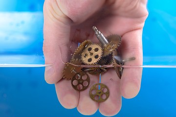 Image showing Old gears on table