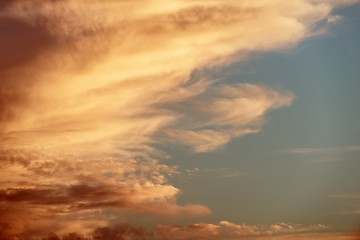 Image showing Dramatic sky with beautiful sunset