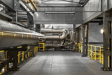 Image showing Industrial pipes in a thermal power plant