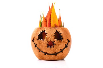 Image showing Halloween pumpkin at white background