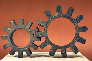 Image showing Old gears on table