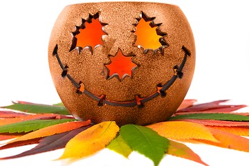 Image showing Halloween pumpkin at white background